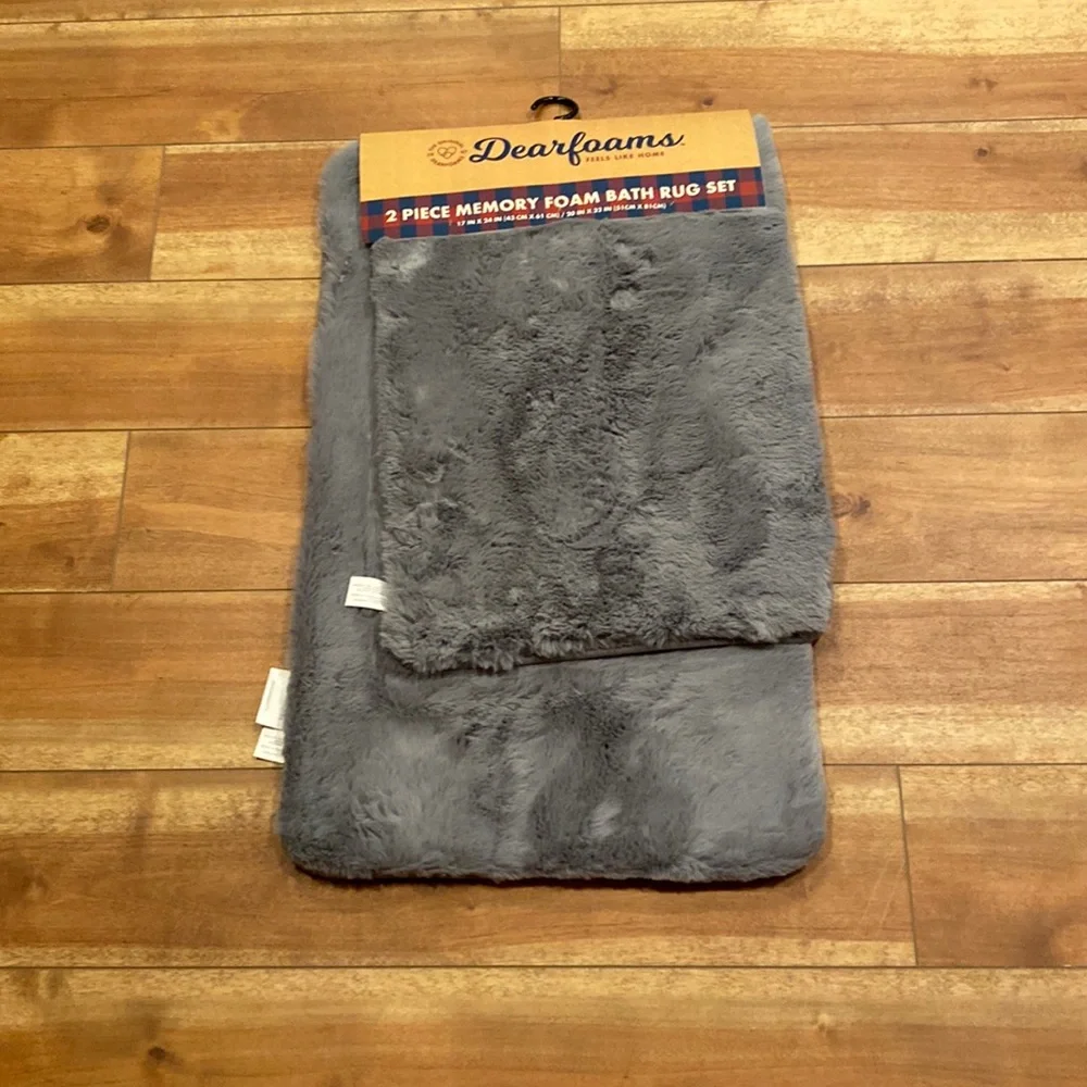 Mashing washable memory foam bath rug set
